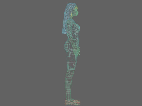 Cute cool girl V29001 Model 3D