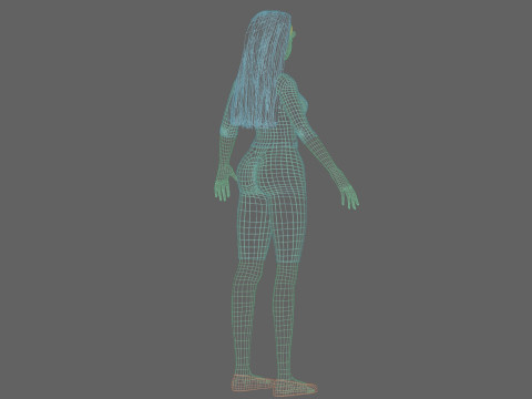Cute cool girl V29001 Model 3D
