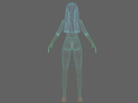 Cute cool girl V29001 Model 3D