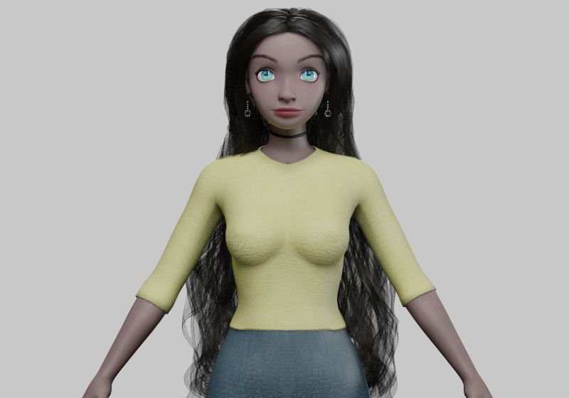 Cute pretty girl V35982 3D 模型 .c4d .max .obj .3ds .fbx .stl .blend 