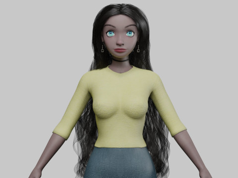 Cute pretty girl V35982 3D-Modell