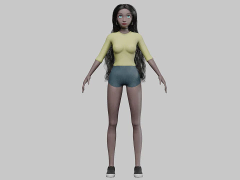 Cute pretty girl V35982 3D Model