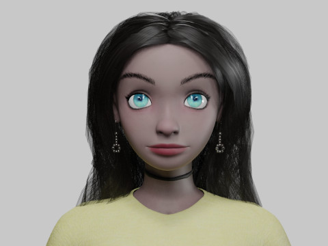 Cute pretty girl V35982 3D 模型