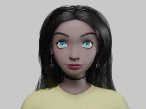 Cute pretty girl V35982 3D Model