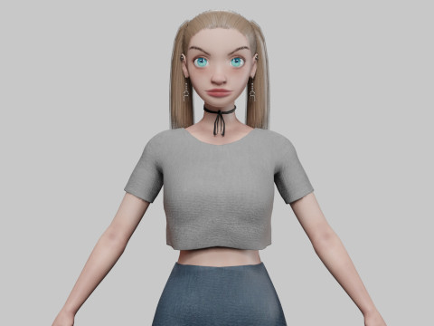 Cute sweet girl V24596 3D-Modell