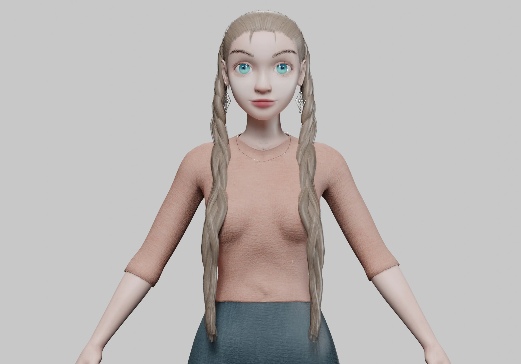 Pretty basic girl V28614 3D Model .c4d .max .obj .3ds .fbx .stl .blend