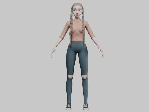 Pretty basic girl V28614 3D Model