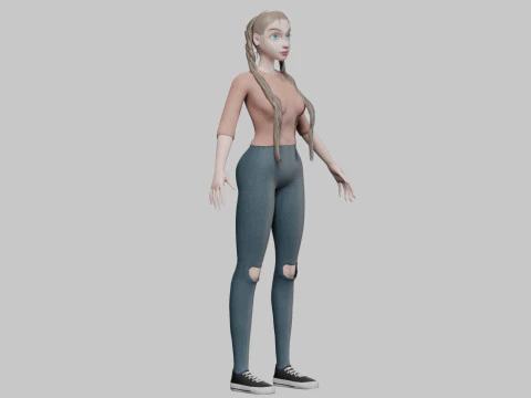 Pretty basic girl V28614 3D Model