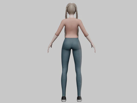 Pretty basic girl V28614 3D Model