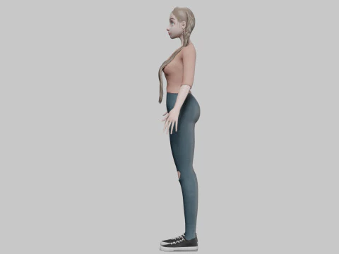 Pretty basic girl V28614 3D Model