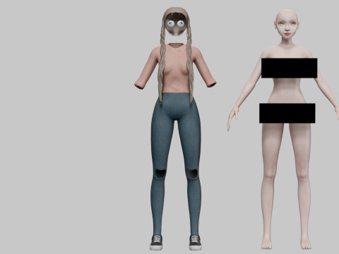 Pretty basic girl V28614 Model 3D