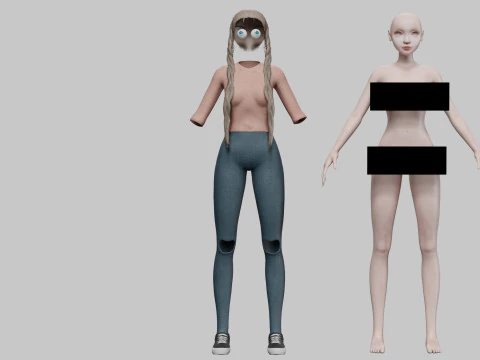 Pretty basic girl V28614 3D Model