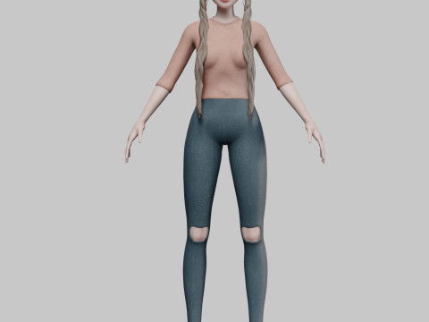 Pretty basic girl V28614 Model 3D