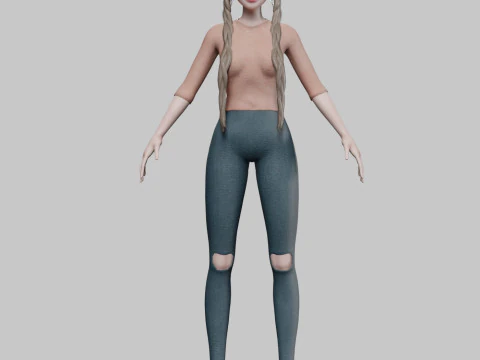 Pretty basic girl V28614 3D Model