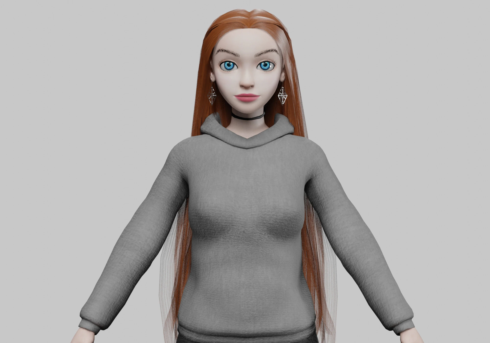 Pretty beautiful girl V36343 3D Model .c4d .max .obj .3ds .fbx .stl .blend 