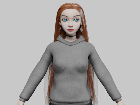 Pretty beautiful girl V36343 3D 模型