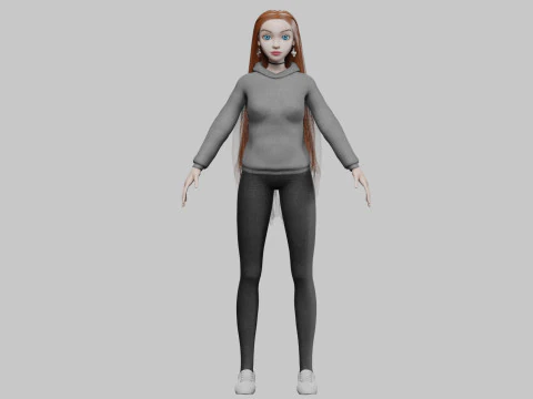 Pretty beautiful girl V36343 3D Model