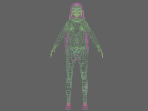 Pretty beautiful girl V36343 3D Model