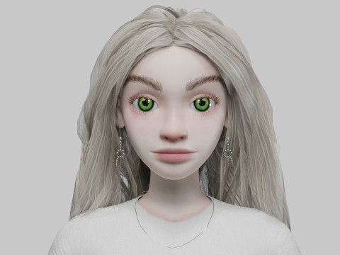 Pretty cartoon girl V38674 Modèle 3D