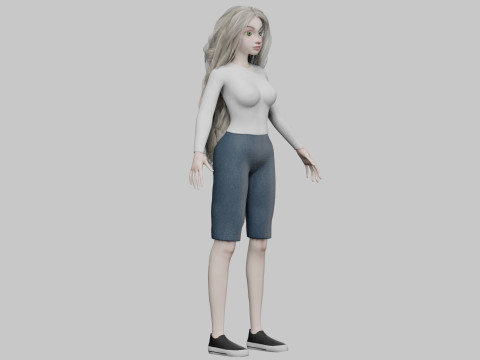 Pretty cartoon girl V38674 Modèle 3D