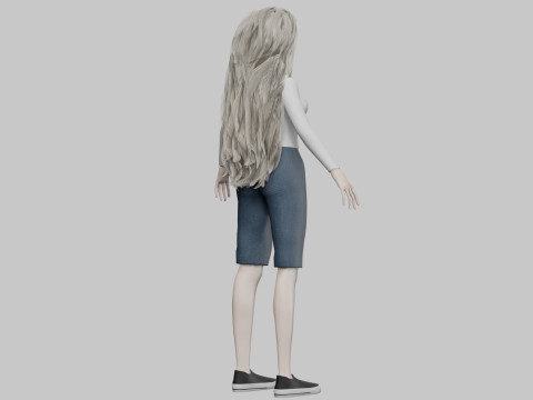 Pretty cartoon girl V38674 Modèle 3D
