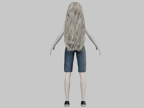 Pretty cartoon girl V38674 Modèle 3D