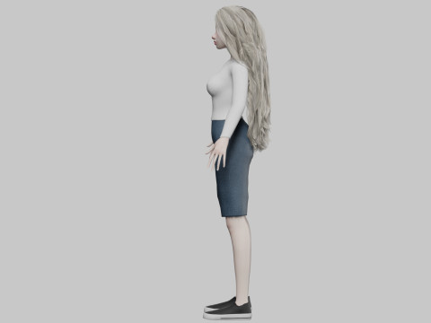 Pretty cartoon girl V38674 Modèle 3D