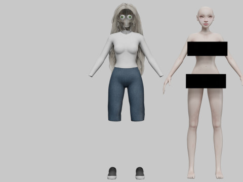 Pretty cartoon girl V38674 Modèle 3D