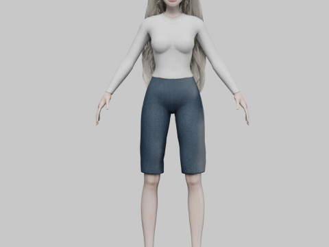 Pretty cartoon girl V38674 Modèle 3D