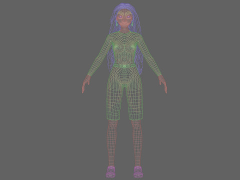 Pretty cartoon girl V38674 Modèle 3D