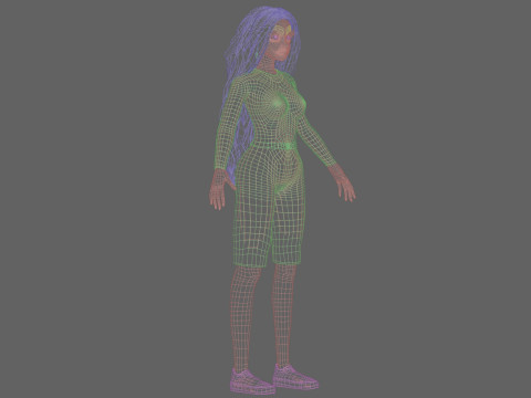 Pretty cartoon girl V38674 Modèle 3D