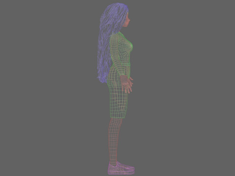 Pretty cartoon girl V38674 Modèle 3D