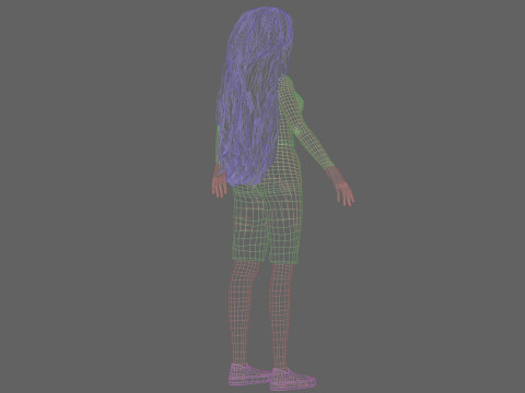 Pretty cartoon girl V38674 Modèle 3D