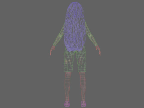 Pretty cartoon girl V38674 Modèle 3D