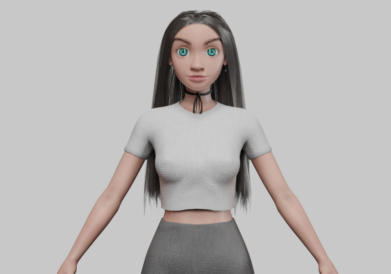 Pretty classic girl V29353 3D Model .c4d .max .obj .3ds .fbx .stl .blend