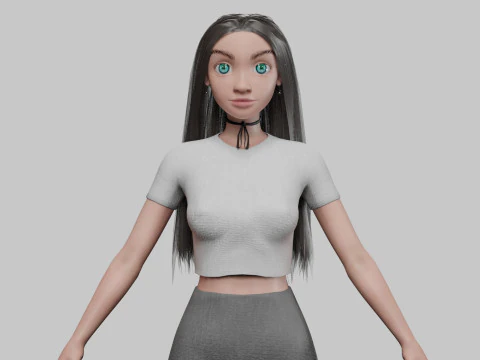 Olduk&ccedil;a klasik kız V29353 3D Model