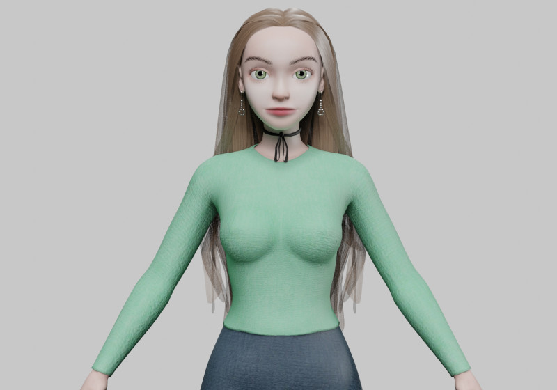 Pretty cool girl V33406 Modelo 3D .c4d .max .obj .3ds .fbx .stl .blend