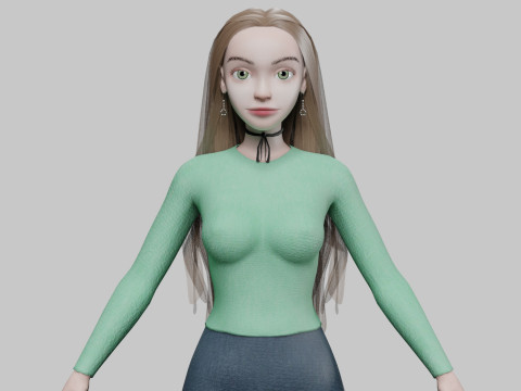 Pretty cool girl V33406 3D-Modell