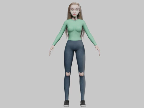 Pretty cool girl V33406 3D Model
