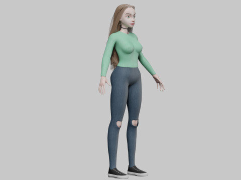 Pretty cool girl V33406 Modelo 3D