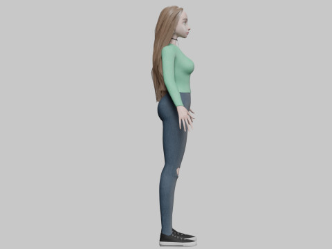 Pretty cool girl V33406 Modelo 3D