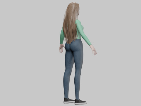 Pretty cool girl V33406 Modelo 3D