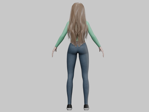 Pretty cool girl V33406 Modelo 3D