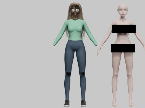 Pretty cool girl V33406 Modelo 3D