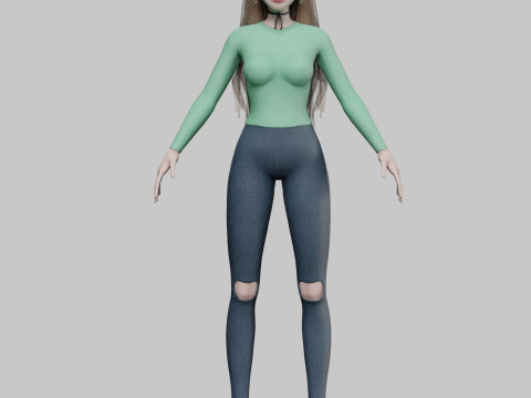 Pretty cool girl V33406 Modelo 3D
