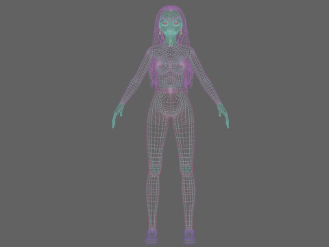 Pretty cool girl V33406 Modelo 3D