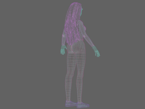 Pretty cool girl V33406 Modelo 3D