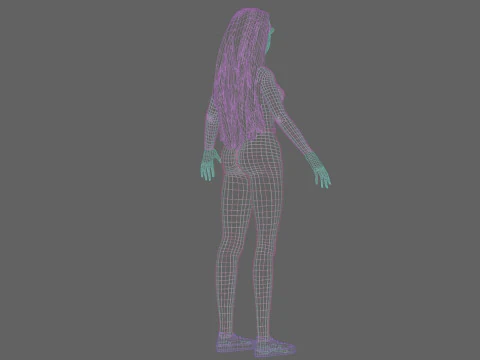 Pretty cool girl V33406 3D Model