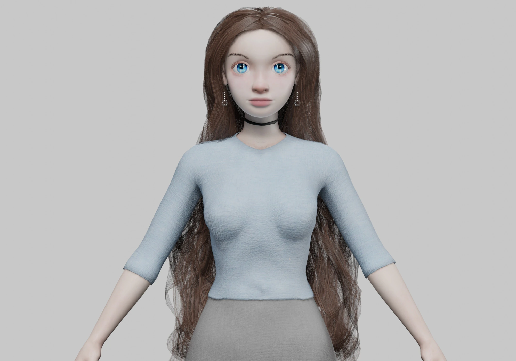 Pretty cute girl V37463 3D Model .c4d .max .obj .3ds .fbx .stl .blend 