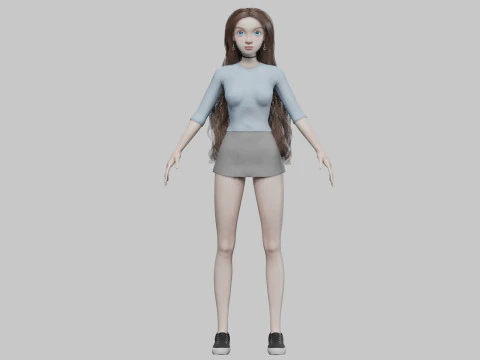 Pretty cute girl V37463 3D Model